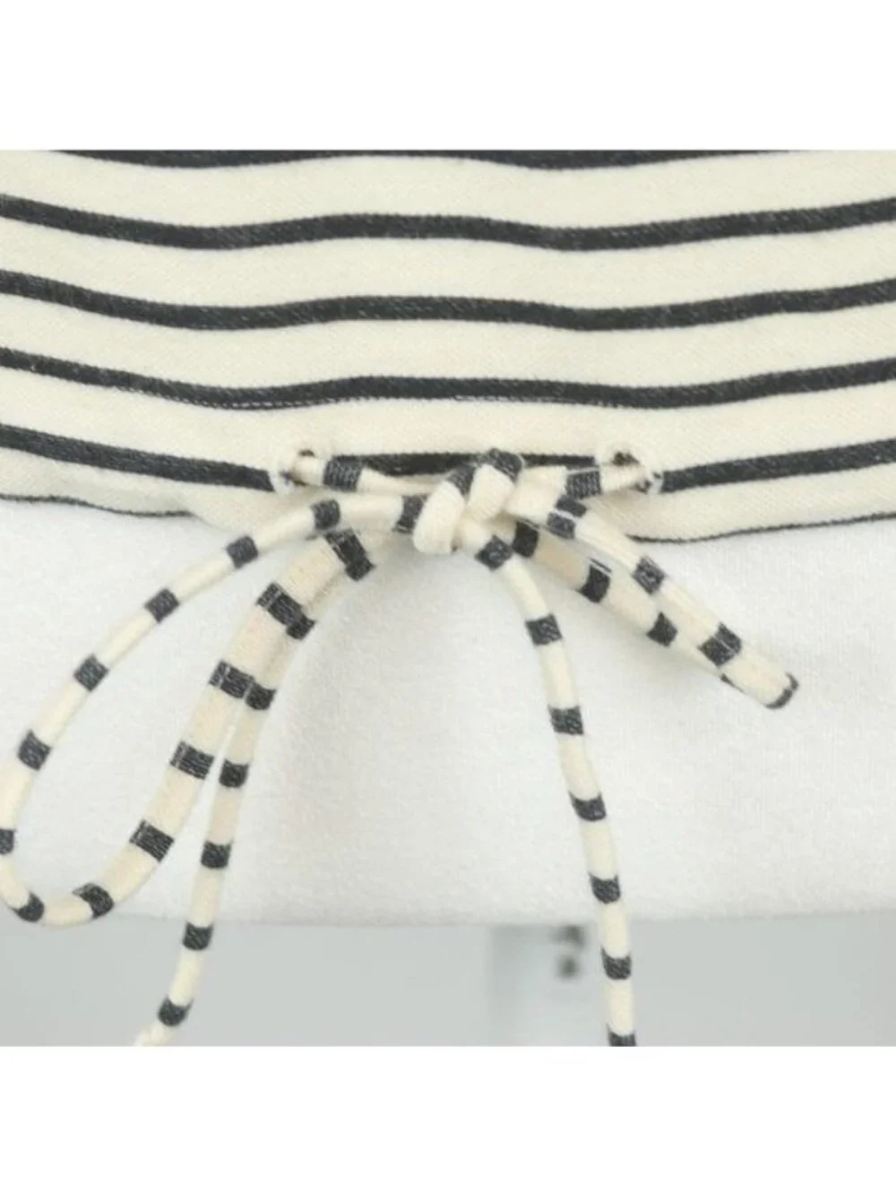 Madewell Melody Women's XXS Cream Black Striped Off The Shoulder Blouse